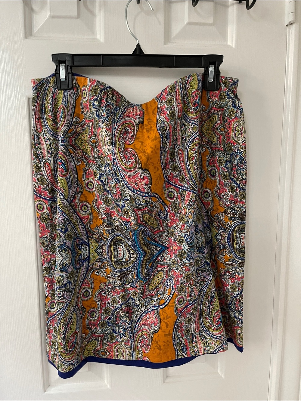 For Cynthia Multicolor Paisley Reversible Mini Skirt with Mustard Base